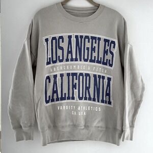 Abercrombie Kids Sweatshirt Kids 13/14 Tan Excellent Varsity Los Angeles Graphic